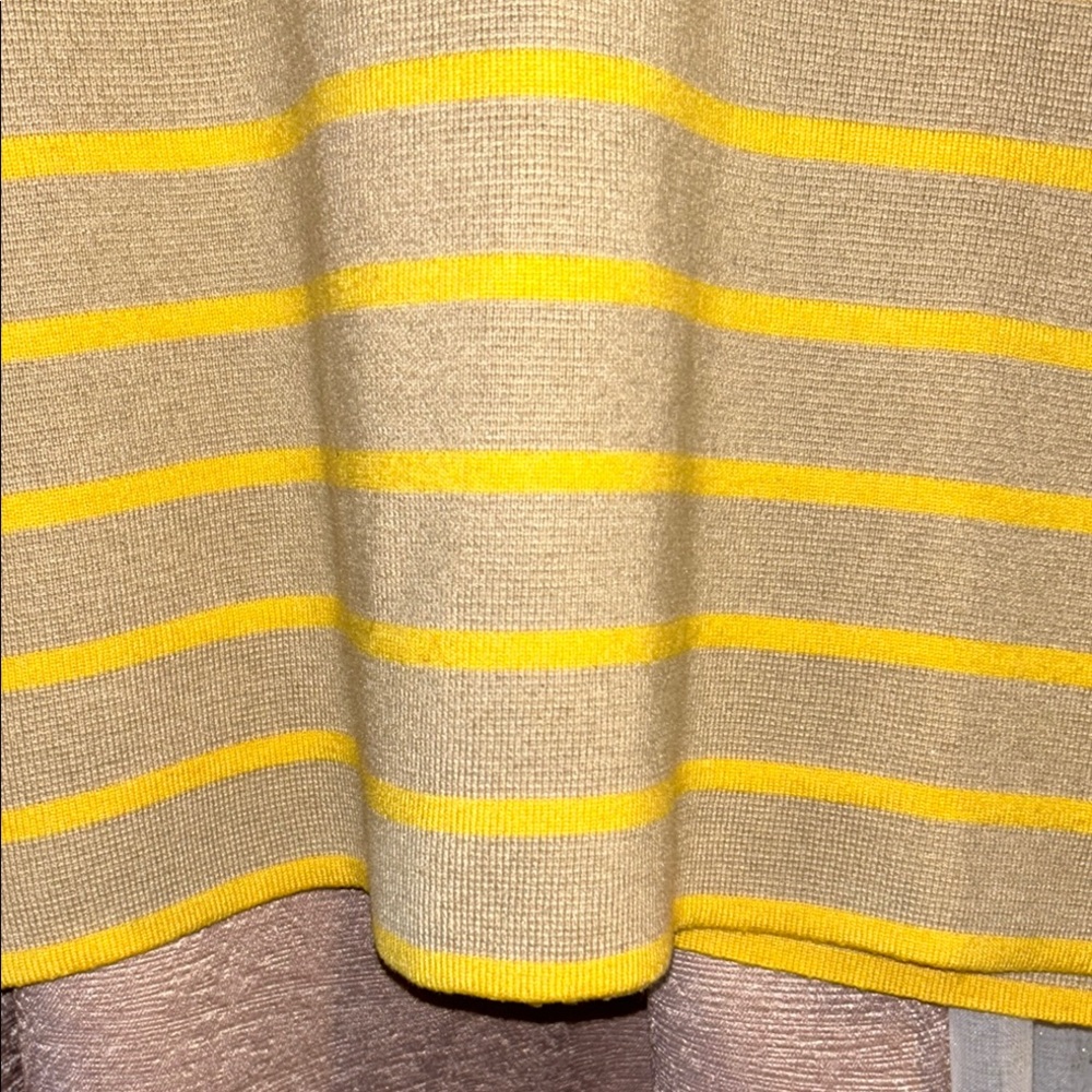 Tuckernuck Size S Yellow and Tan Striped Cardigan V-Neck Sweater - Picture 11 of 15